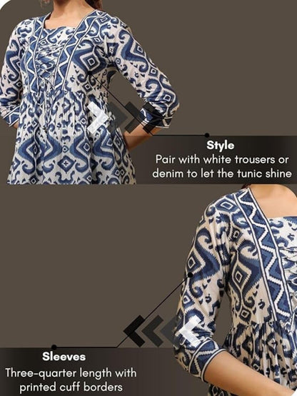 Leriya Fashion Women's Rayon Paisley Printed Tunic Western Tops Short Kurti – Comfortable Everyday Wear & Half Sleeves, Collar Neck (Available in Plus Size and Combo Pack of 2)