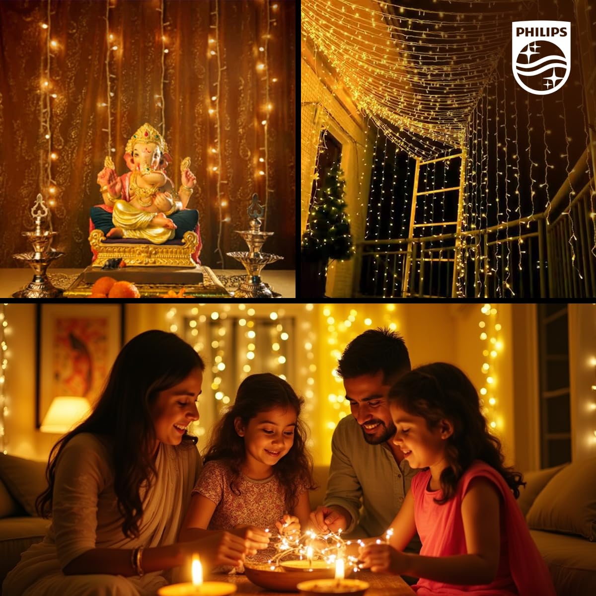 PHILIPS Starlit 12 Meter 72 LEDs String Light for Decoration | Festival LED String Light for Diwali, Christmas and Home Decoration| Red, Pack of 1,Polycarbonate