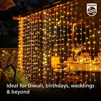 PHILIPS Starlit 12 Meter 72 LEDs String Light for Decoration | Festival LED String Light for Diwali, Christmas and Home Decoration| Red, Pack of 1,Polycarbonate