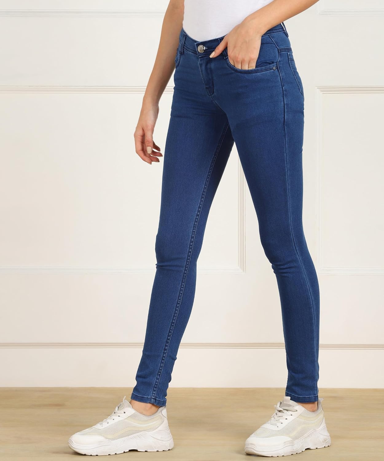 Nifty Women's Cotton Blend Stretchable Mid Rise Jeans