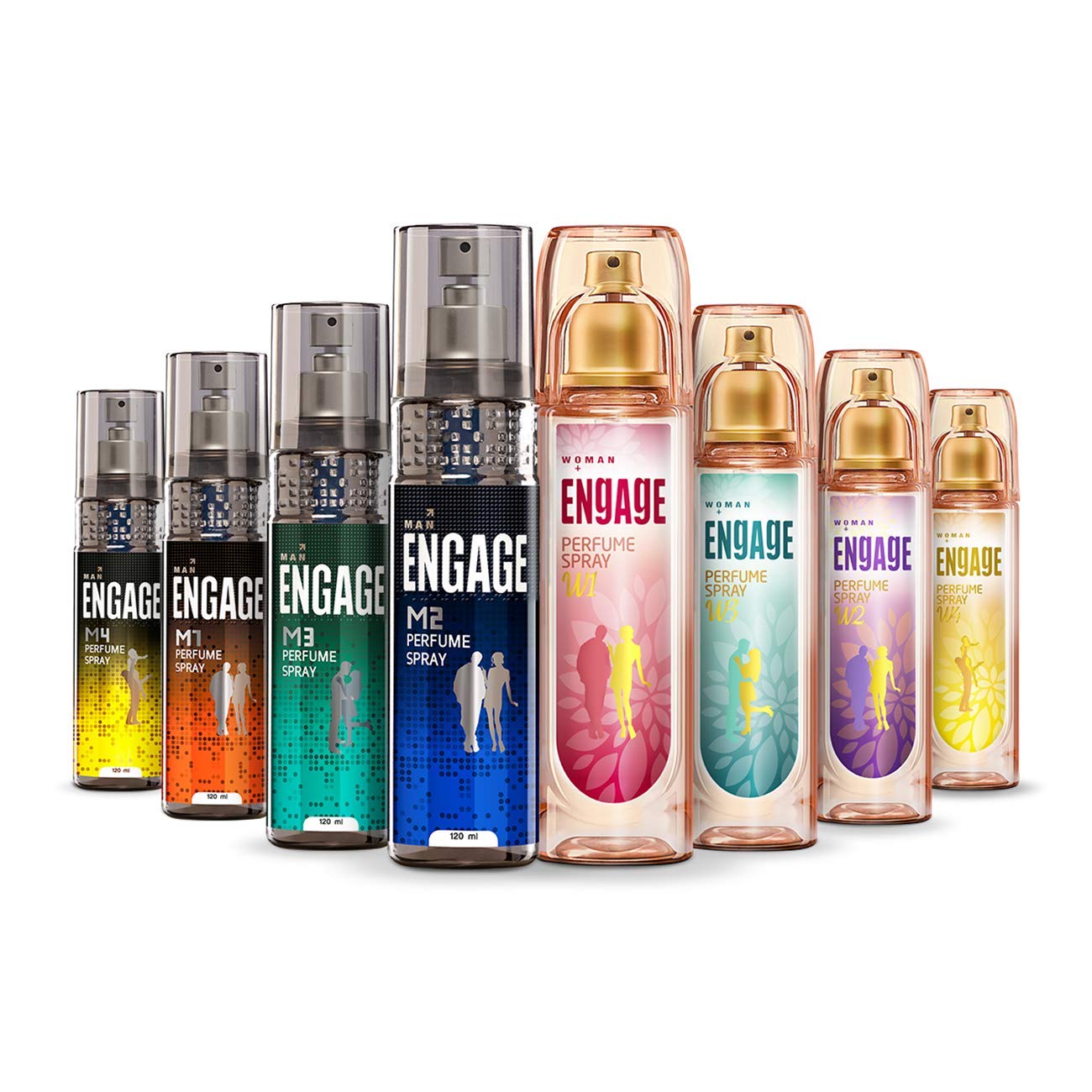 Engage W2 Perfume Spray For Women, Floral and Fruity, Skin Friendly, 120ml (Pack of 2)