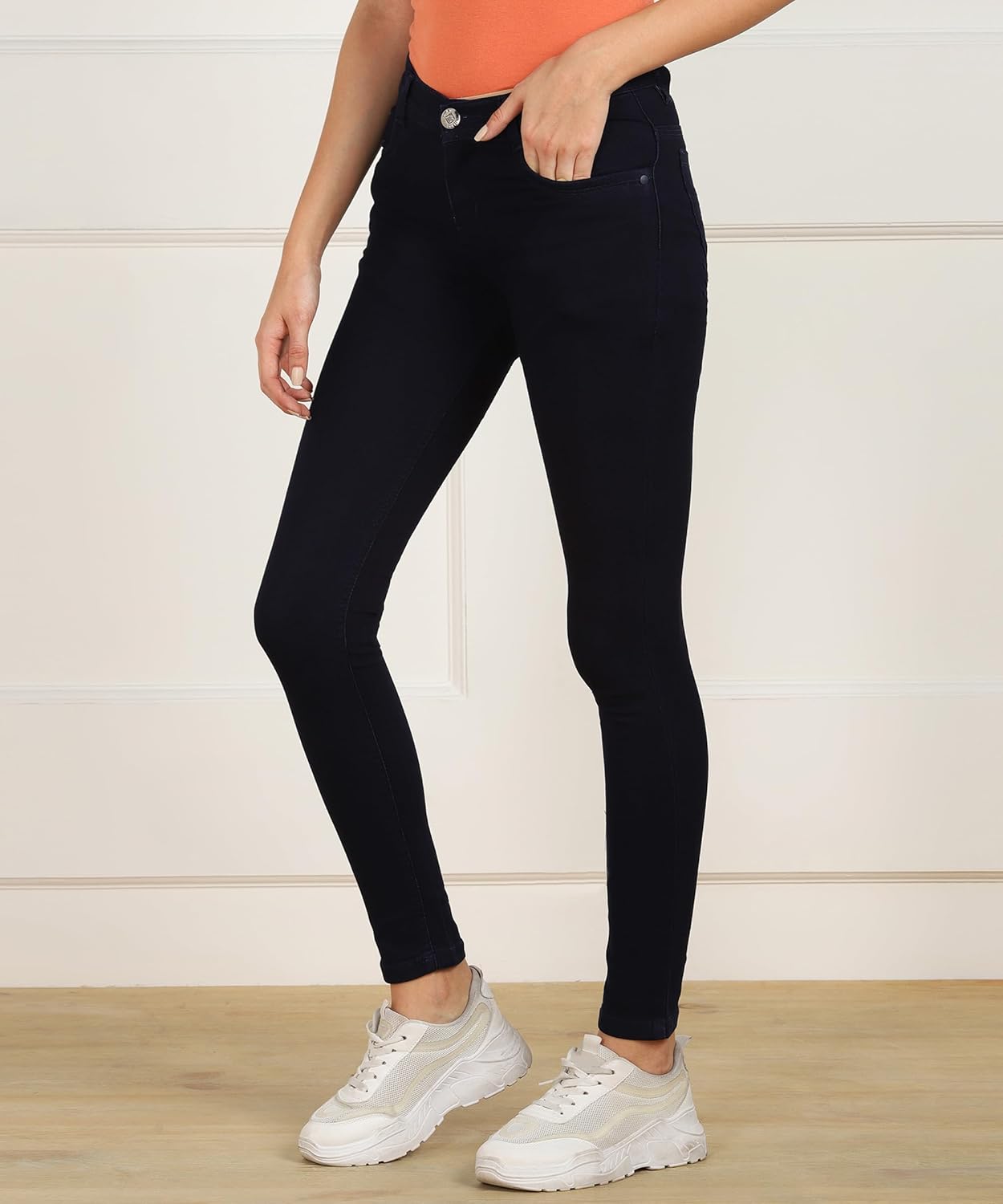 Nifty Women's Cotton Blend Stretchable Mid Rise Jeans