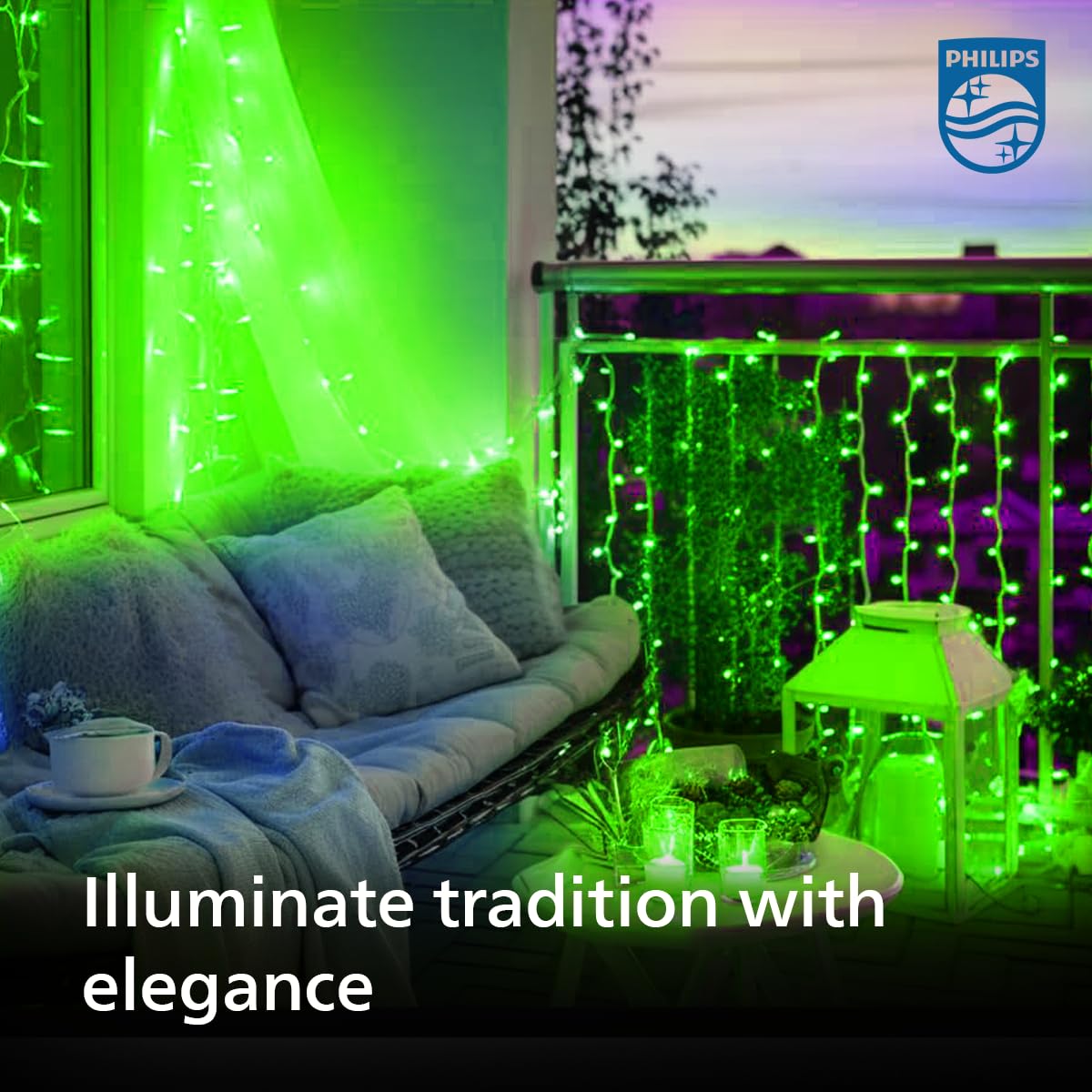 PHILIPS Starlit 12 Meter 72 LEDs String Light for Decoration | Festival LED String Light for Diwali, Christmas and Home Decoration| Red, Pack of 1,Polycarbonate