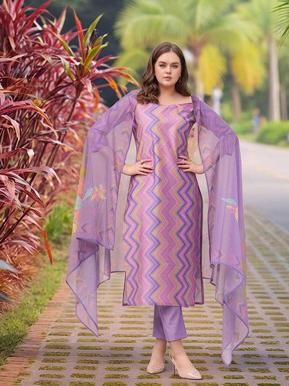GoSriKi Women's Rayon Viscose Straight Printed Kurta with Pant & Dupatta
