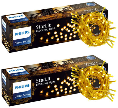 PHILIPS Starlit 12 Meter 72 LEDs String Light for Decoration | Festival LED String Light for Diwali, Christmas and Home Decoration| Red, Pack of 1,Polycarbonate