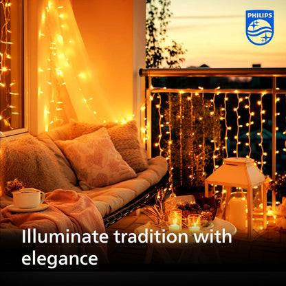 PHILIPS Starlit 12 Meter 72 LEDs String Light for Decoration | Festival LED String Light for Diwali, Christmas and Home Decoration| Red, Pack of 1,Polycarbonate