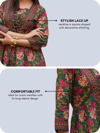 Leriya Fashion Women's Rayon Paisley Printed Tunic Western Tops Short Kurti – Comfortable Everyday Wear & Half Sleeves, Collar Neck (Available in Plus Size and Combo Pack of 2)