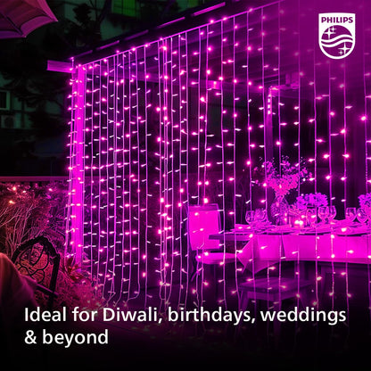 PHILIPS Starlit 12 Meter 72 LEDs String Light for Decoration | Festival LED String Light for Diwali, Christmas and Home Decoration| Red, Pack of 1,Polycarbonate