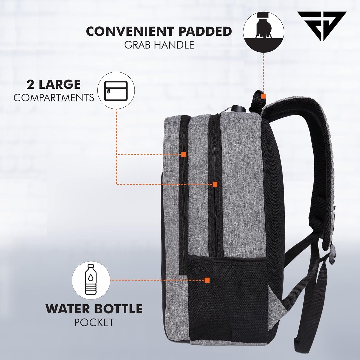 FUR JADEN Anti Theft Number Lock Backpack Bag with 15.6 Inch Laptop Compartment, USB Charging Port & Organizer Pocket for Men Women Boys Girls