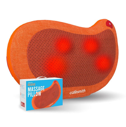 Caresmith Revive Cushion Massager Machine for Pain Relief | Neck and Back Pain Relief with Shaitsu Infrared Heat Therapy | 1 Year Warranty
