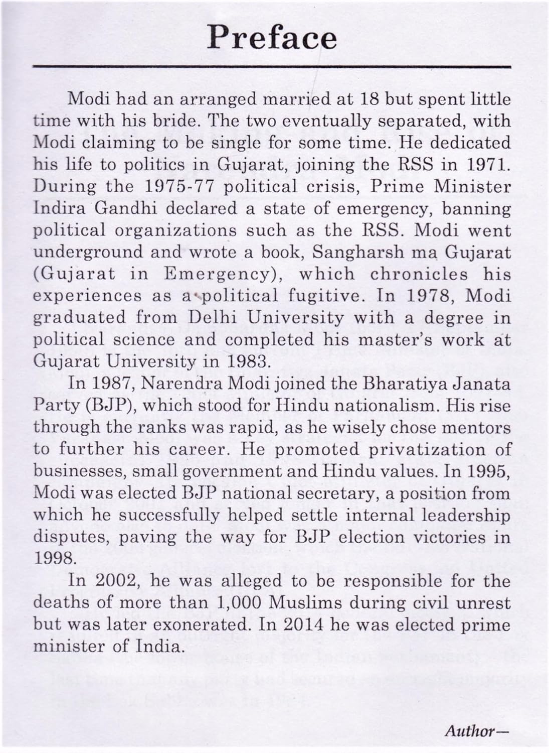 NARENDRA MODI : A POLITICAL BIOGRAPHY