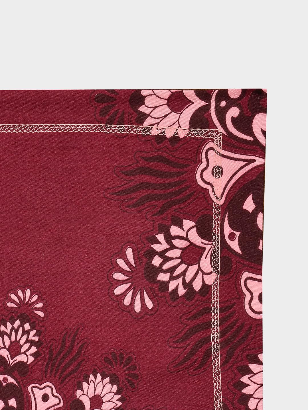 Floral Design Zig Zag Stitching King Size Set of 6 Glace Cotton Pillow Covers/Pillow Case-20 x 30 Inches, 50 cm x 75 cm