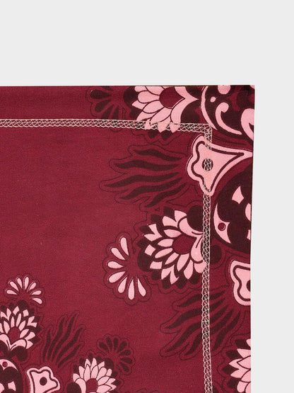 Floral Design Zig Zag Stitching King Size Set of 6 Glace Cotton Pillow Covers/Pillow Case-20 x 30 Inches, 50 cm x 75 cm