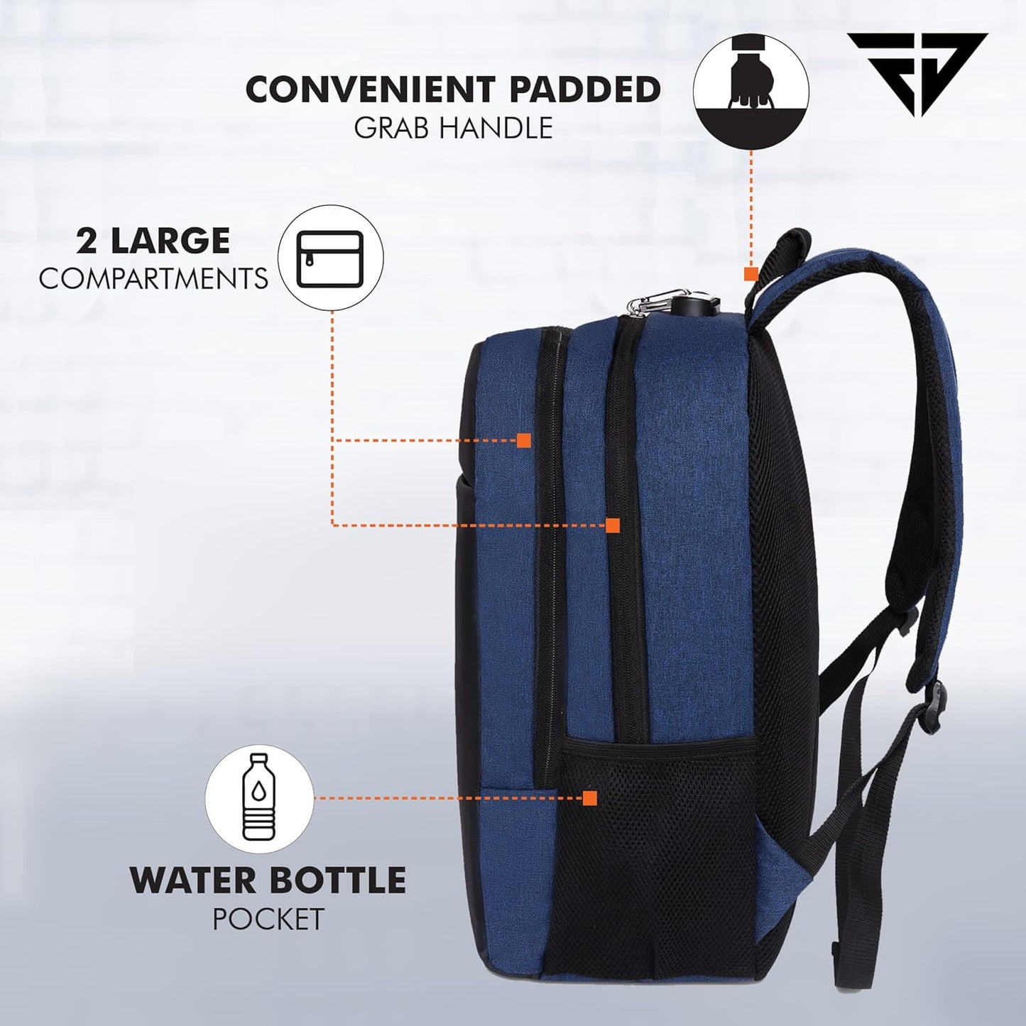 FUR JADEN Anti Theft Number Lock Backpack Bag with 15.6 Inch Laptop Compartment, USB Charging Port & Organizer Pocket for Men Women Boys Girls