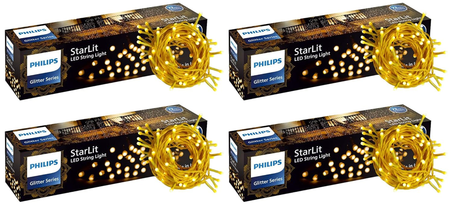 PHILIPS Starlit 12 Meter 72 LEDs String Light for Decoration | Festival LED String Light for Diwali, Christmas and Home Decoration| Red, Pack of 1,Polycarbonate