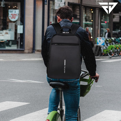 FUR JADEN Anti Theft Number Lock Backpack Bag with 15.6 Inch Laptop Compartment, USB Charging Port & Organizer Pocket for Men Women Boys Girls