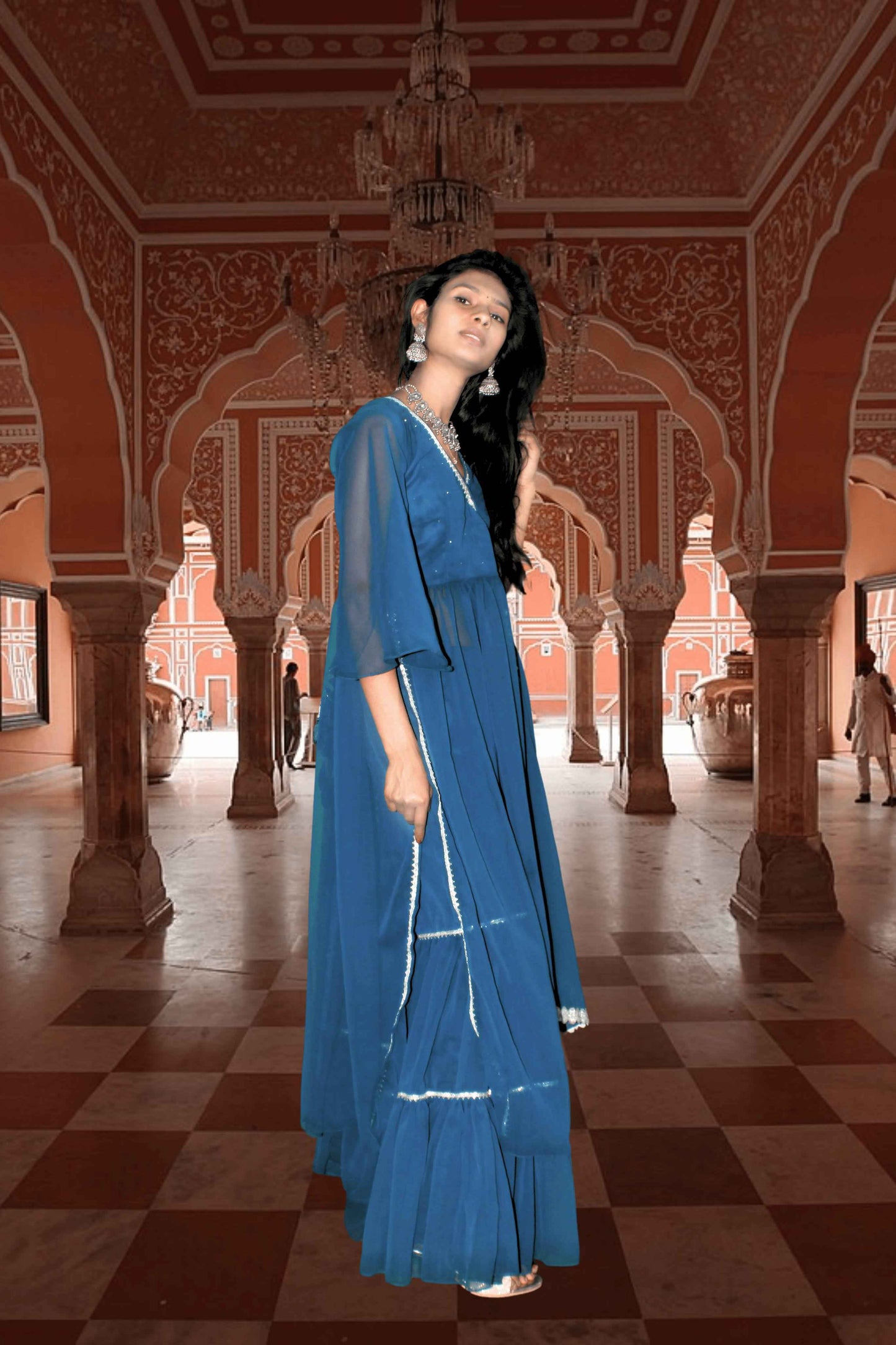 Neelanjali Graceful Blue Sharara Set